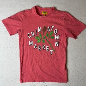 Chinatown Market Rose Graphic T Shirt Coral Pink Size S Cotton